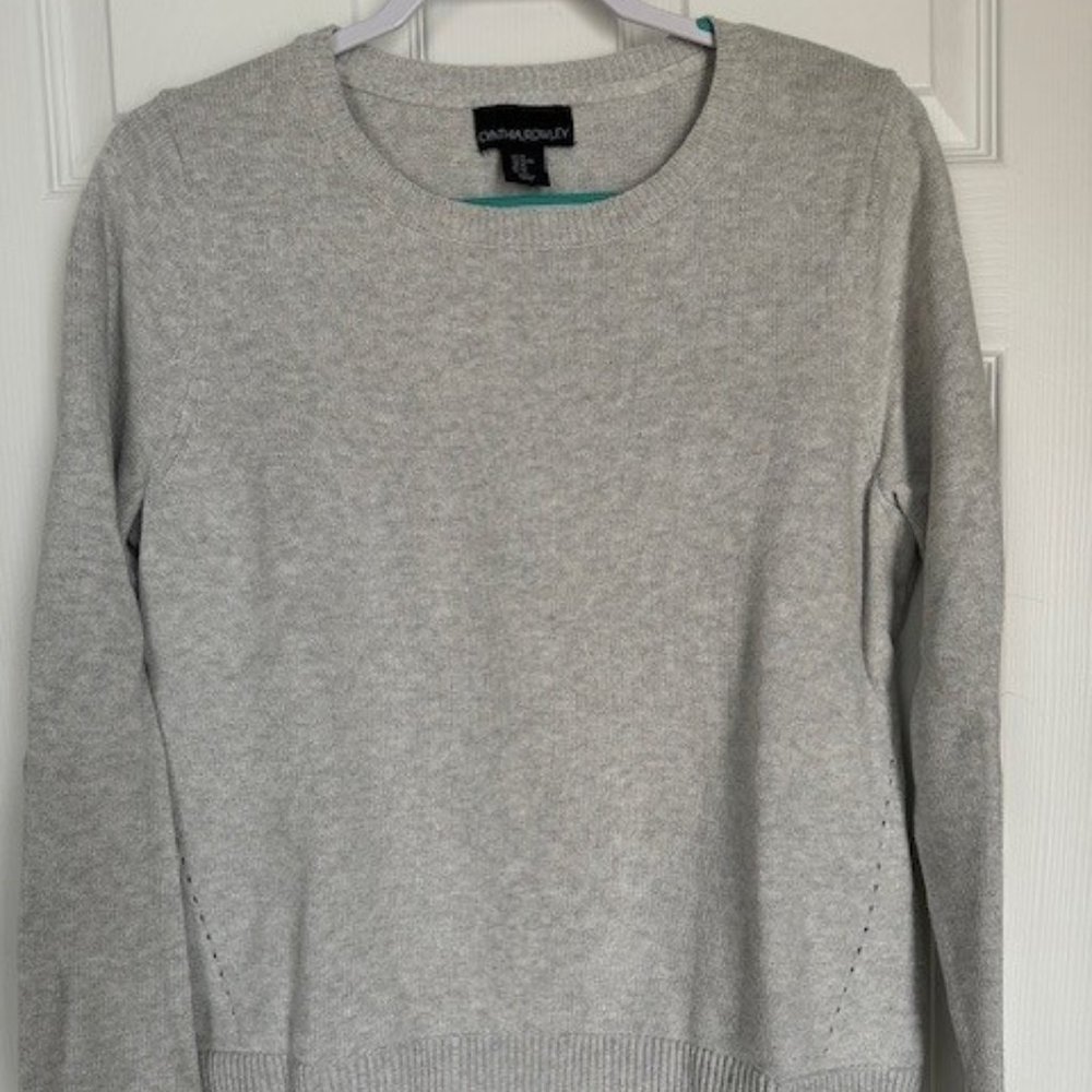 Cynthia Rowley Gray Long Sleeve Pullover Sweater